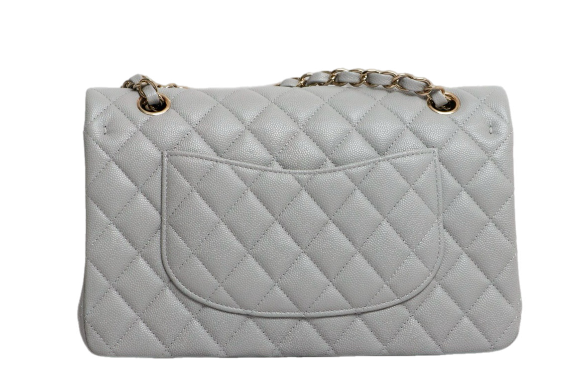Chanel Medium Double Flap light grey